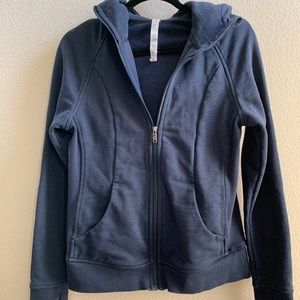 CRZ YOGA Women's Cotton Full Zip Hoodie with Thumb Holes